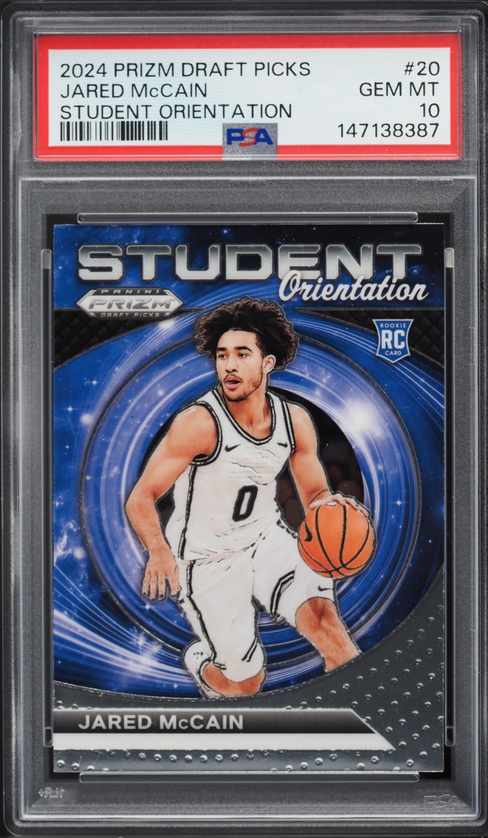 2024 Panini Prizm Draft Picks Student Orientation Jared McCain ROOKIE #20 PSA 10 GEM MINT