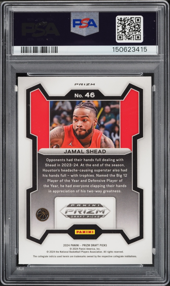 2024 Panini Prizm Draft Picks Red Ice Jamal Shead ROOKIE #46 PSA 10 GEM MINT