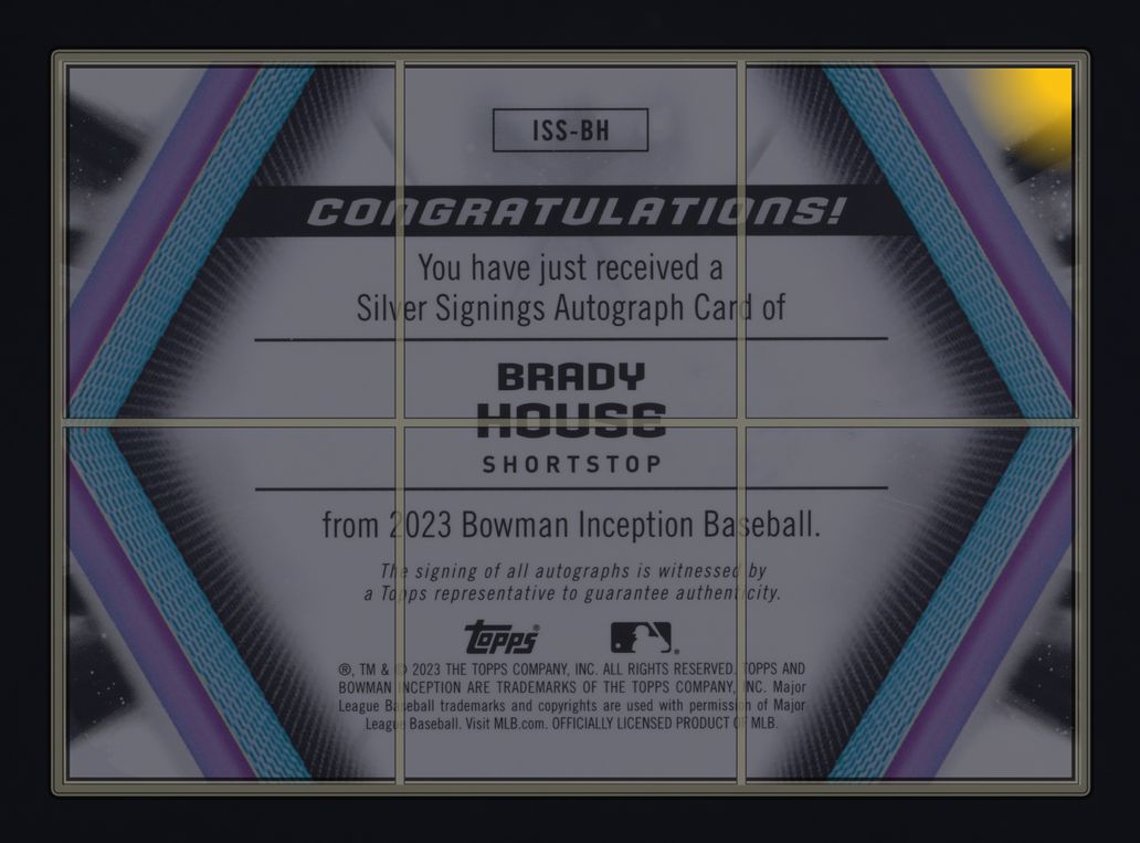 2023 Bowman Inception Silver Signings Brady House PROSPECT AUTO /100 #ISS-BH MBA AUTH