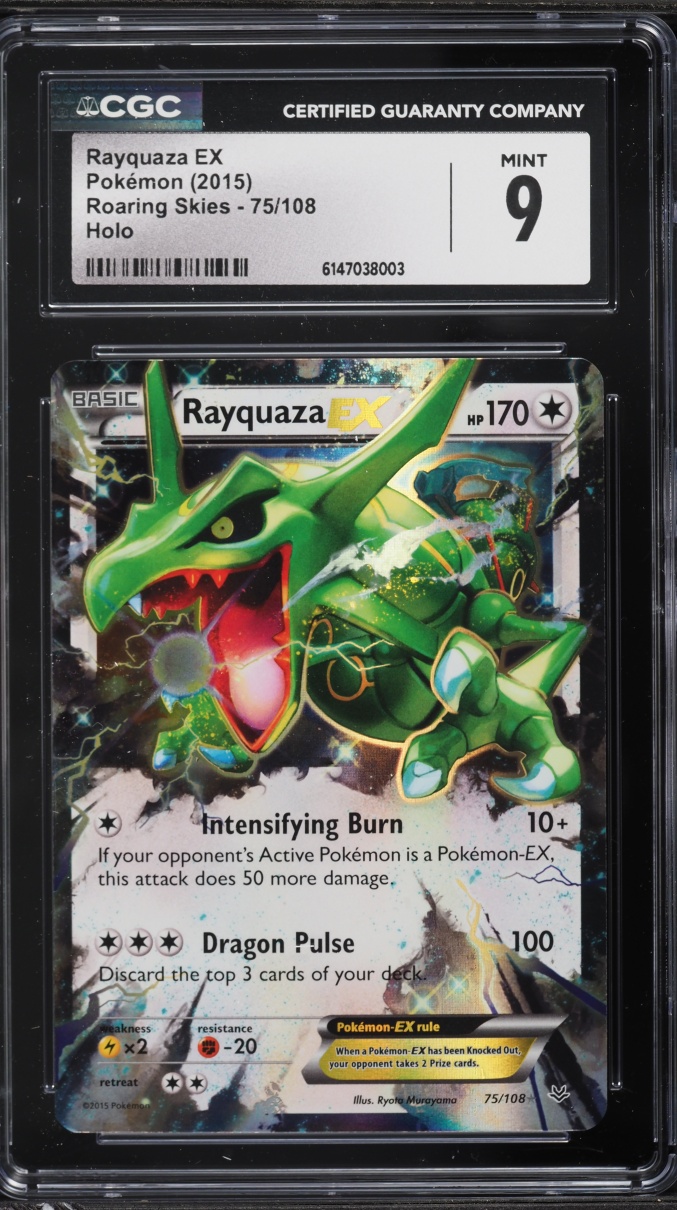 2015 Pokemon XY Roaring Skies Holo Rayquaza EX #75 CGC 9 MINT