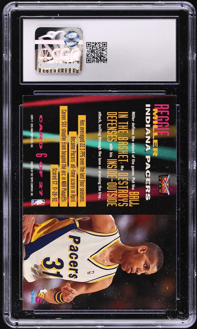 1993 Topps Stadium Club Beam Team Members Only Reggie Miller #6 CGC 5 EX