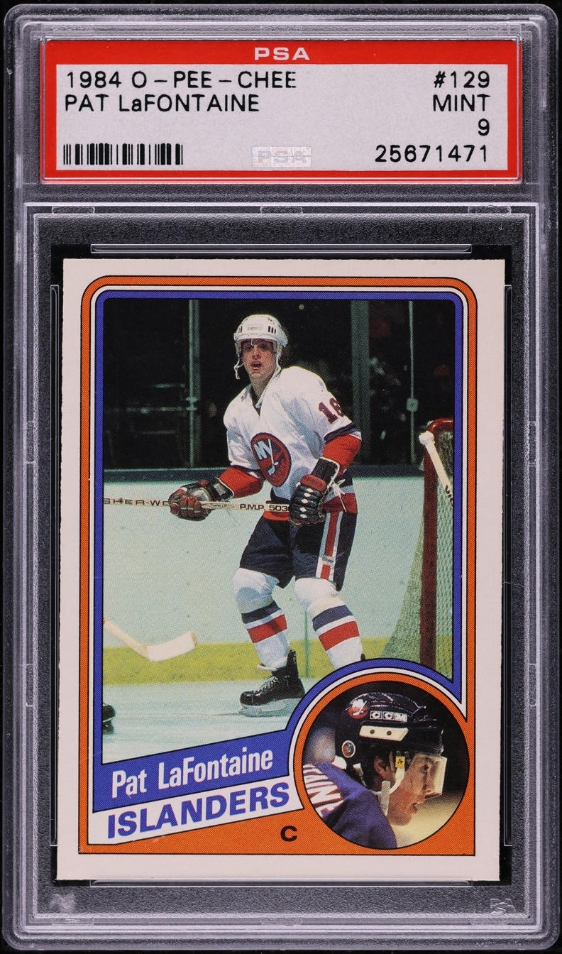 1984 O-Pee-Chee Hockey Pat LaFontaine ROOKIE #129 PSA 9 MINT