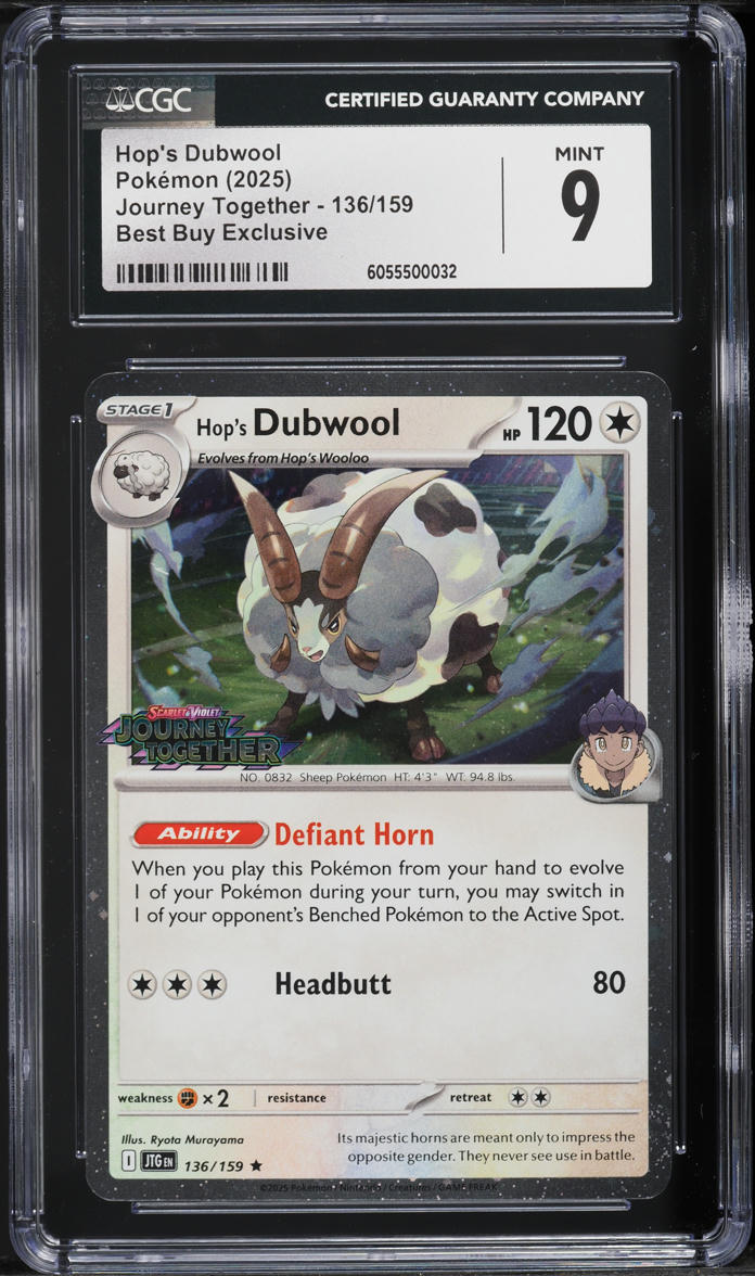 2025 Pokemon Scarlet & Violet Journey Together Best Buy Exclusive Hop's Dubwool #136 CGC 9 MINT