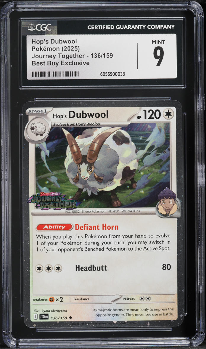 2025 Pokemon Journey Together Best Buy Exclusive Hop's Dubwool #136 CGC 9 MINT