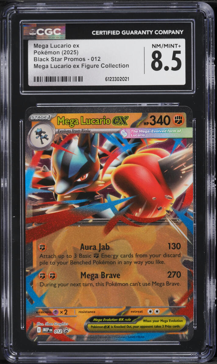 2025 Pokemon Mega Evolution Promos Figure Collection Holo Mega Lucario ex #12 CGC 8.5 NM-MT+