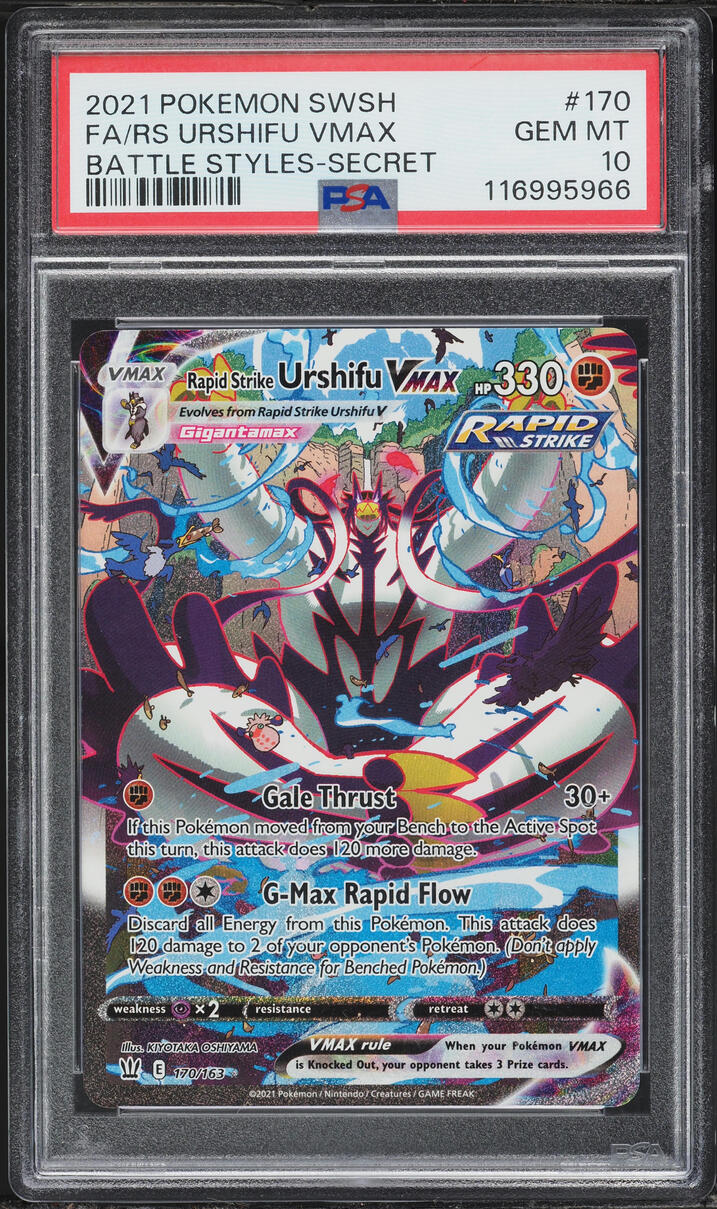 2021 Pokemon Sword & Shield Battle Styles Rapid Strike Urshifu VMAX #170 PSA 10 GEM MINT