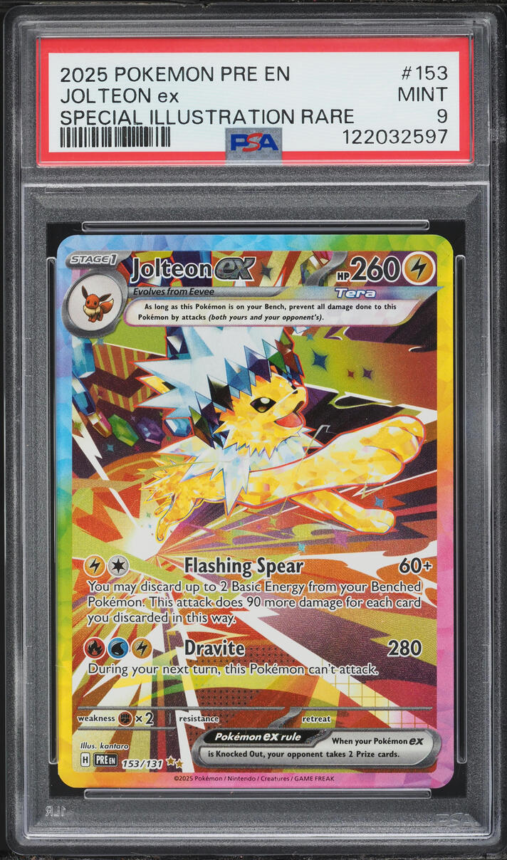 2025 Pokemon Scarlet & Violet Prismatic Evolutions SIR Jolteon ex #153 PSA 9 MINT
