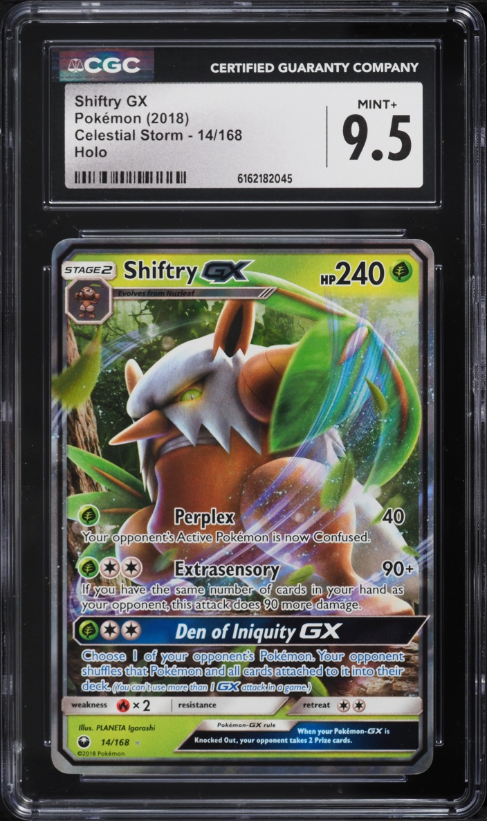 2018 Pokemon Sun & Moon Celestial Storm Holo Shiftry GX #14 CGC 9.5 MINT+
