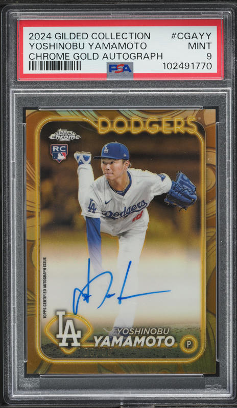 2024 Topps Chrome Gilded Gold Yellow Yoshinobu Yamamoto ROOKIE
