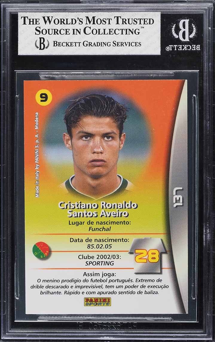 2003 Panini Sports Mega Craques Cristiano Ronaldo ROOKIE BGS 8 NM-MT
