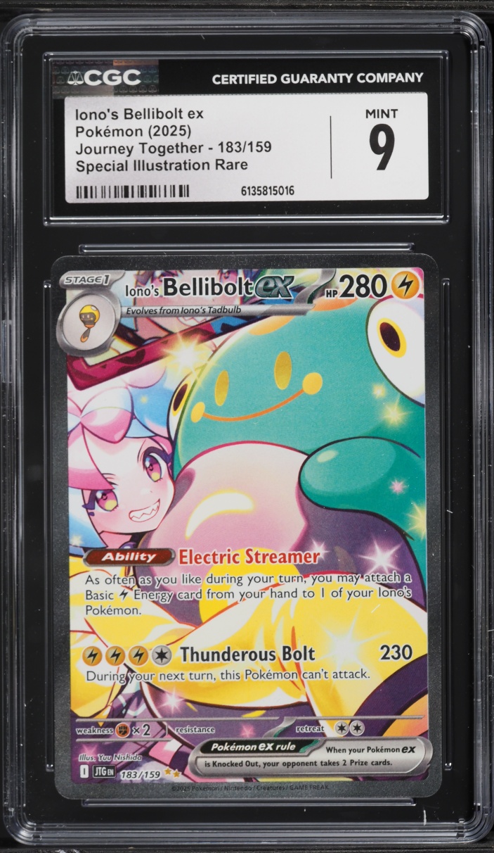 2025 Pokemon Scarlet & Violet Journey Together SIR Iono's Bellibolt ex #183 CGC 9 MINT