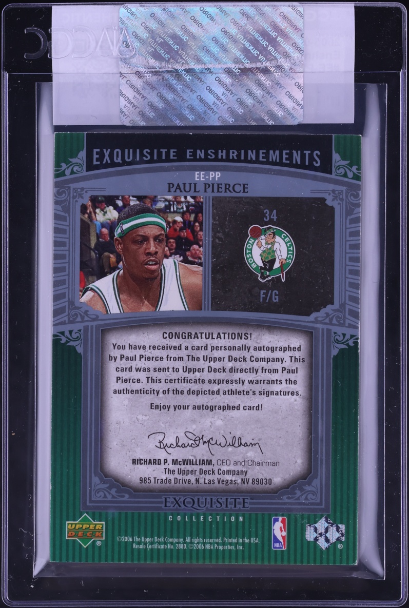 2005 Exquisite Collection Enshrinements Paul Pierce AUTO /25 #EE-PP CGC AUTH