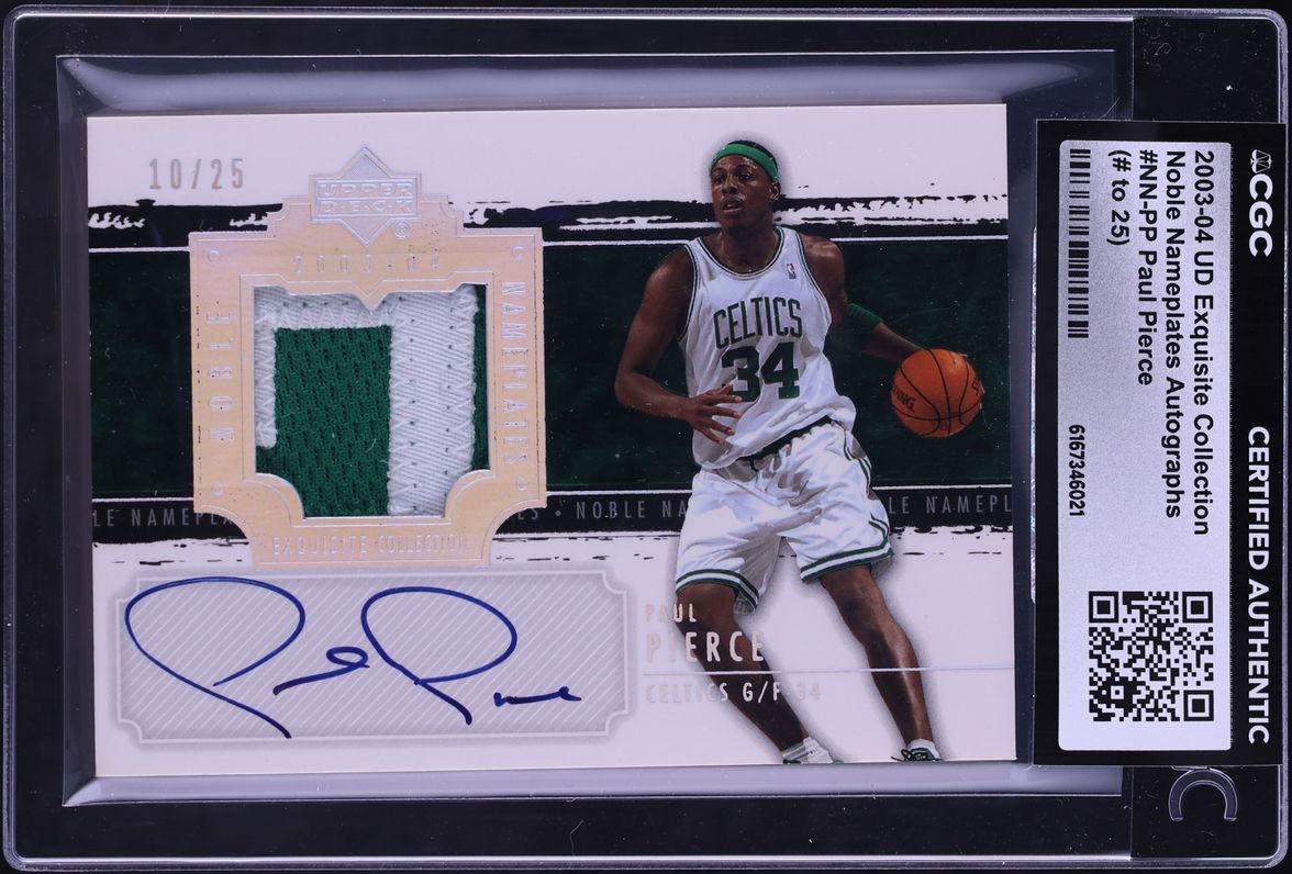 2003 Exquisite Collection Noble Nameplates Paul Pierce PATCH AUTO /25  #NN-PP CGC AUTH