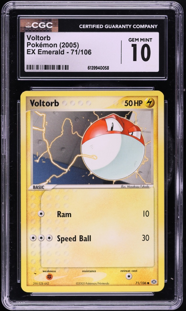 2005 Pokemon EX Emerald Voltorb #71 CGC 10 GEM MINT