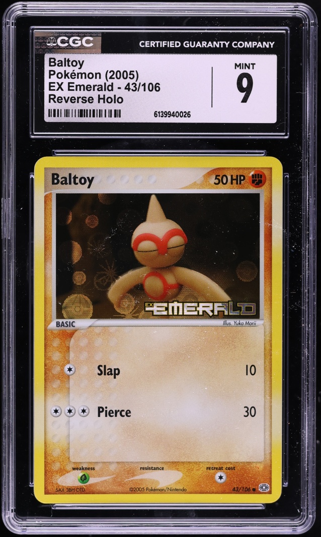 2005 Pokemon EX Emerald Reverse Holo Baltoy #43 CGC 9 MINT
