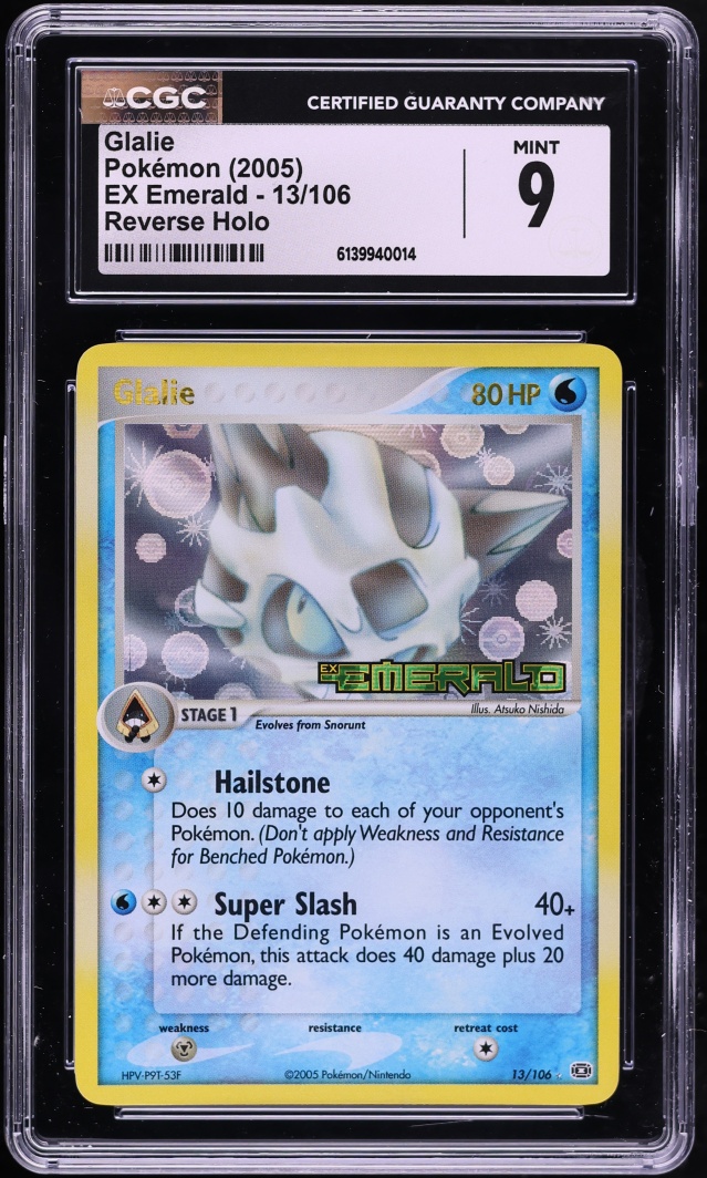 2005 Pokemon EX Emerald Reverse Holo Glalie #13 CGC 9 MINT