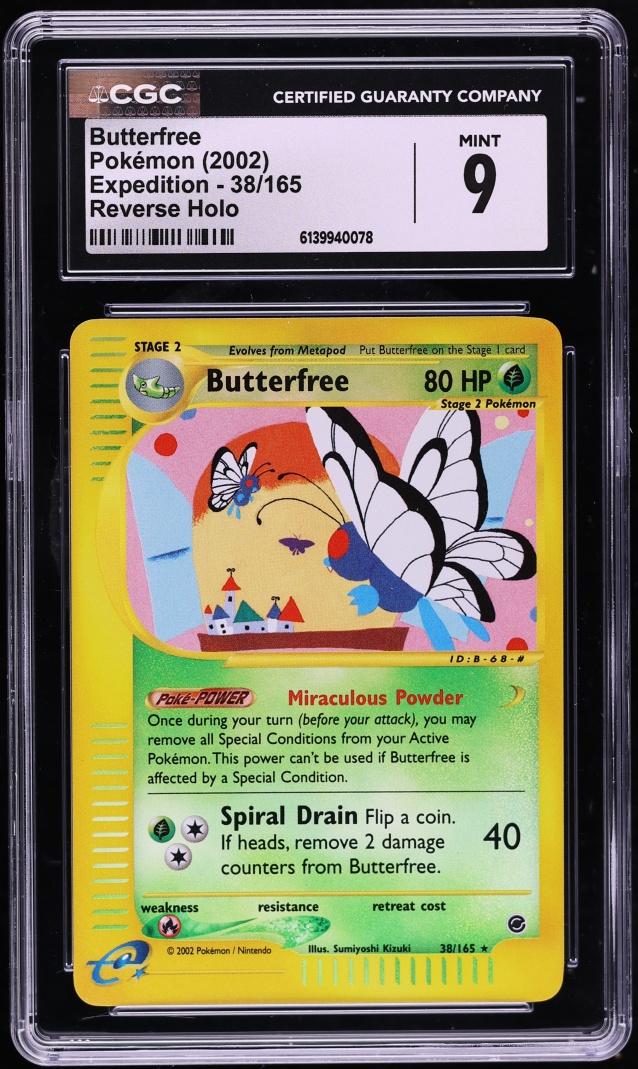2002 Pokemon Expedition Reverse Holo Butterfree #38 CGC 9 MINT