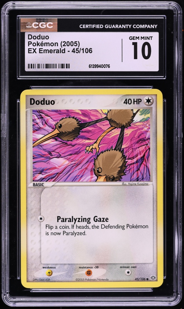 2005 Pokemon Ex Emerald Doduo #45 CGC 10 GEM MINT