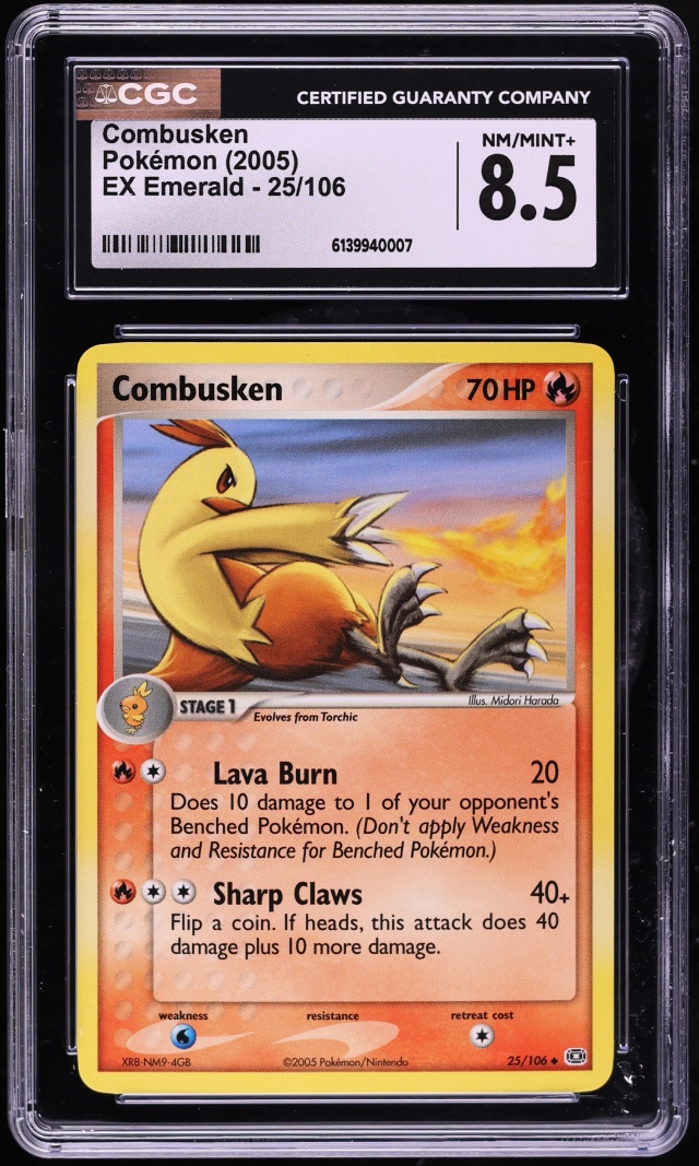 2005 Pokemon EX Emerald Combusken #25 CGC 8.5 NM-MT+