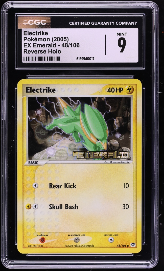2005 Pokemon EX Emerald Reverse Holo Electrike #48 CGC 9 MINT