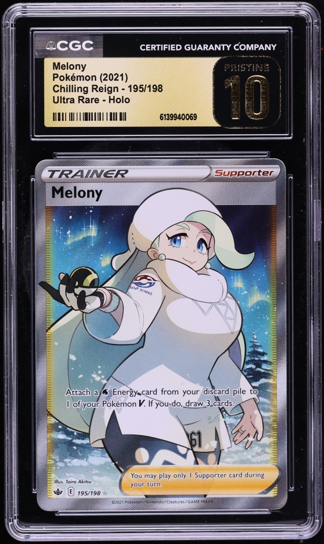 2021 Pokemon Sword & Shield Chilling Reign Full Art Melony #195 CGC 10 PRISTINE