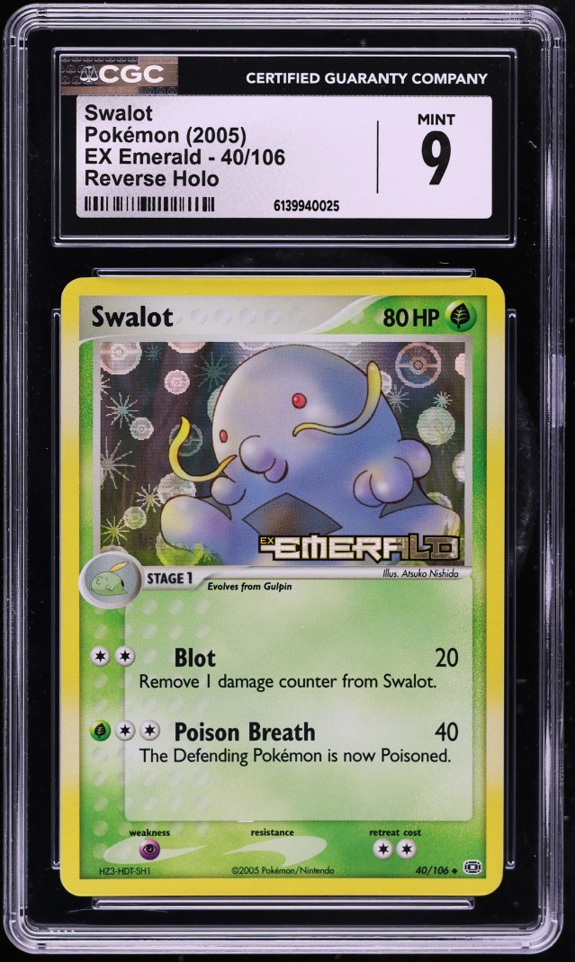 2005 Pokemon EX Emerald Reverse Holo Swalot #40 CGC 9 MINT