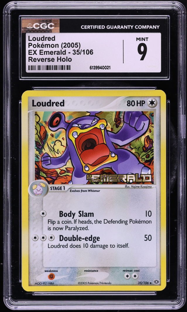 2005 Pokemon EX Emerald Reverse Holo Loudred #35 CGC 9 MINT