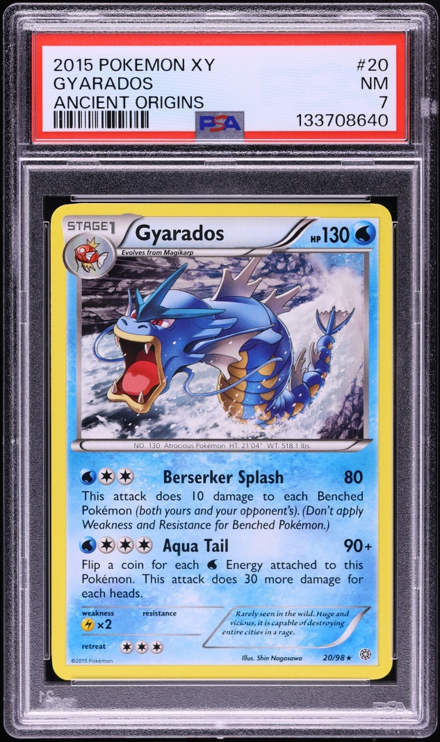 2015 Pokemon XY Ancient Origins Gyarados #20 PSA 7 NRMT