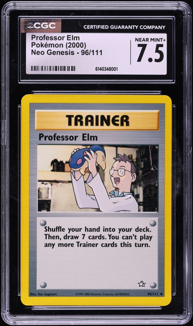 2000 Pokemon Neo Genesis Professor Elm #96 CGC 7.5 NRMT+