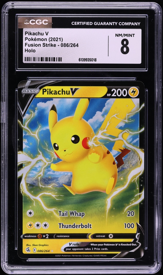 2021 Pokemon Sword & Shield Fusion Strike Alt Art Pikachu V #86 CGC 8 NM-MT