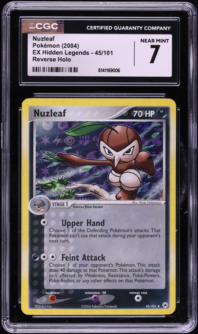 2004 Pokemon EX Hidden Legends Reverse Holo Nuzleaf #45 CGC 7 NRMT