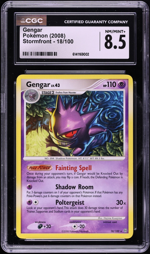 2008 Pokemon Diamond & Pearl Stormfront Gengar #18 CGC 8.5 NM-MT+