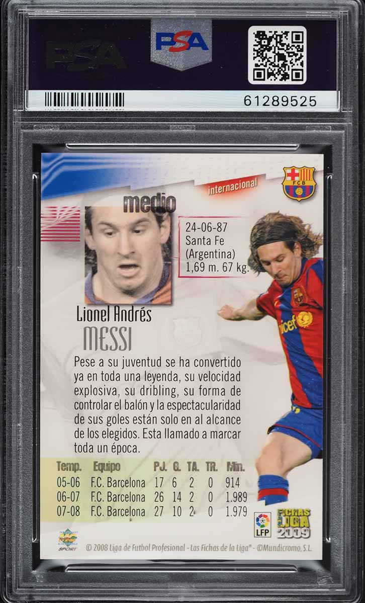 2008 Mundi Cromo Las Fichas De La Liga Lionel Messi #74 PSA 10 GEM MINT