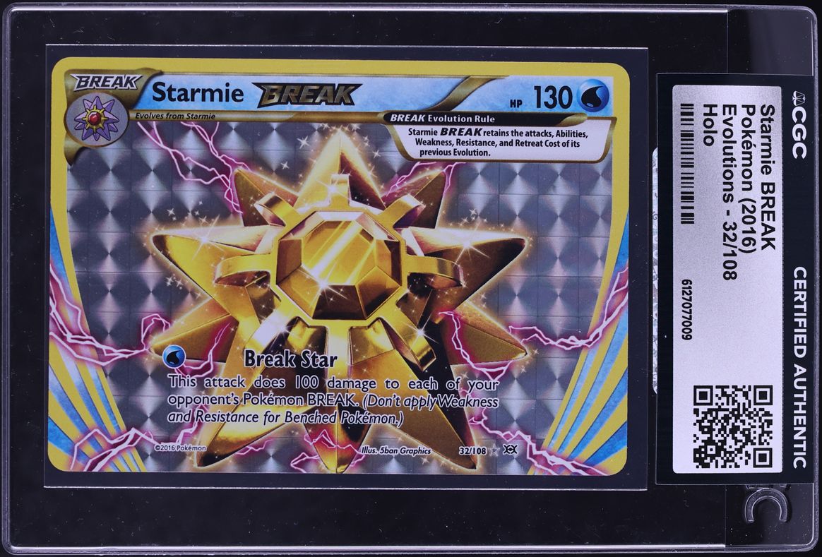 2016 Pokemon XY Evolutions Holo Starmie BREAK #32 CGC AUTH