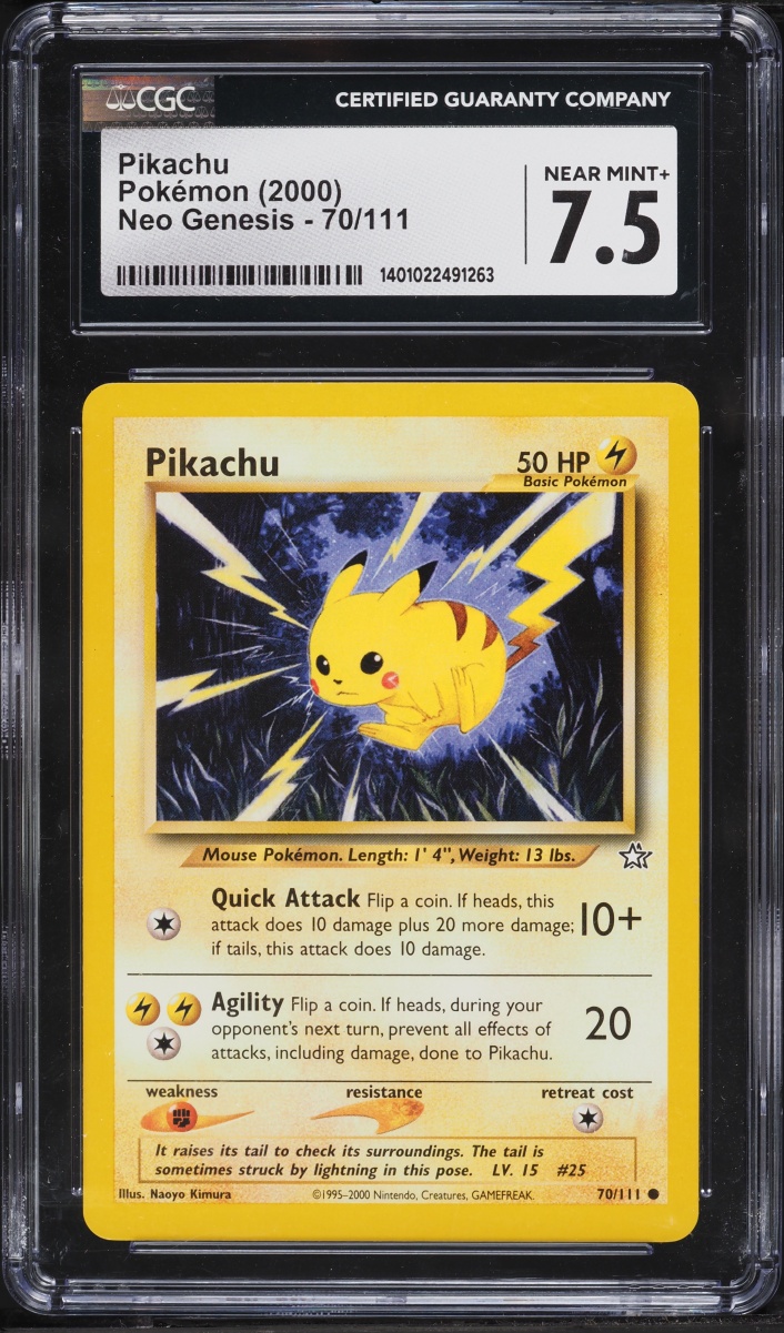2000 Pokemon Neo Genesis Pikachu #70 CGC 7.5 NRMT+