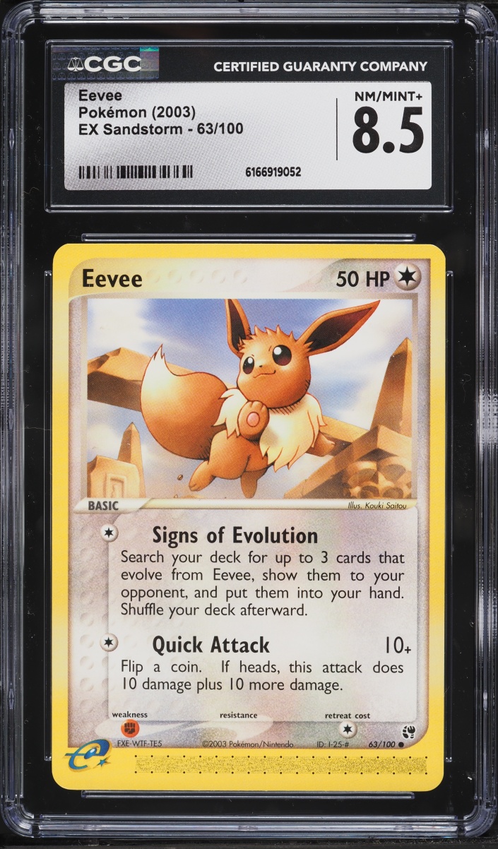 2003 Pokemon EX Sandstorm Eevee #63 CGC 8.5 NM-MT+
