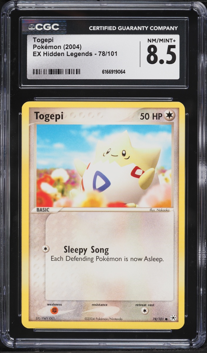 2004 Pokemon Ex Hidden Legends Togepi #78 CGC 8.5 NM-MT+