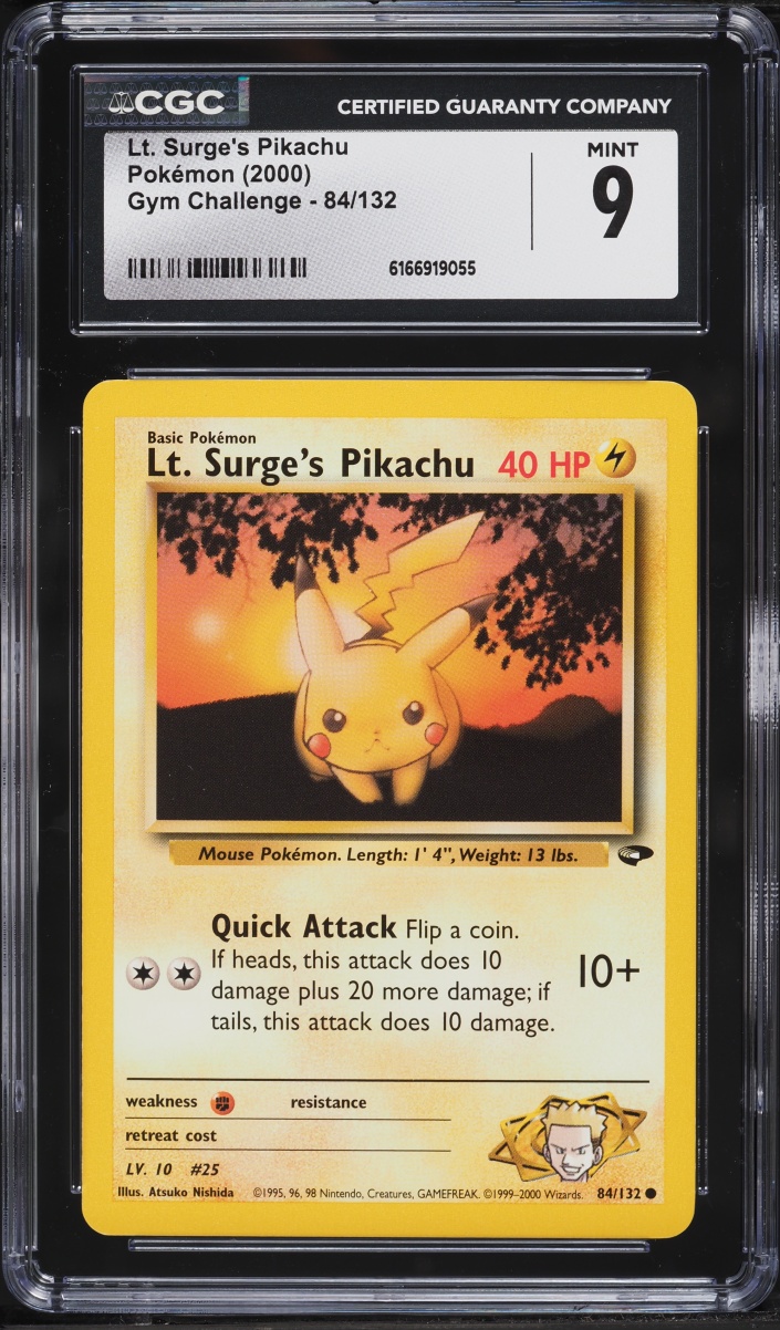 2000 Pokemon Gym Challenge Lt. Surge's Pikachu #84 CGC 9 MINT