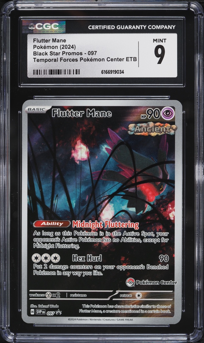 2024 Pokemon SV Promo Temporal Forces Center ETB Full Art Flutter Mane #97 CGC 9 MINT