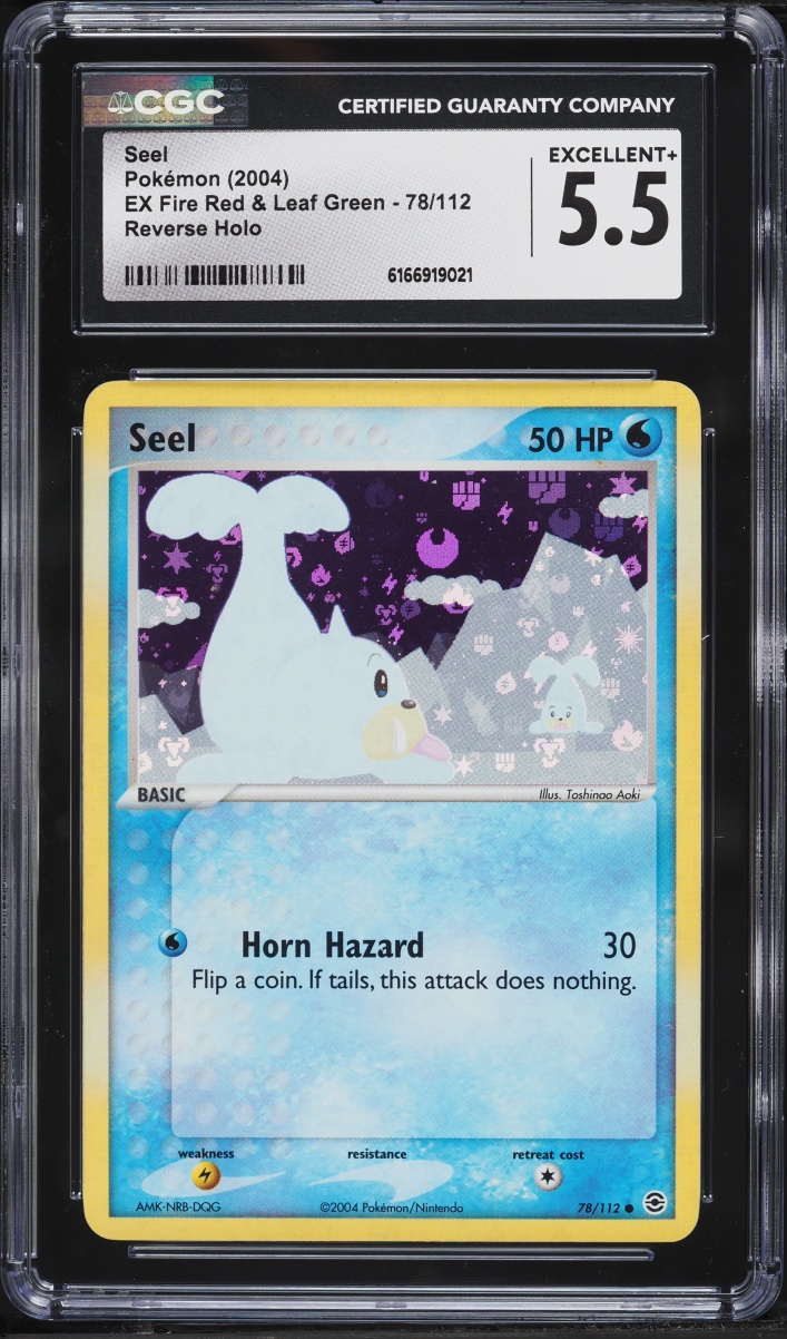 2004 Pokemon EX Fire Red & Leaf Green Reverse Holo Seel #78 CGC 5.5 EX+