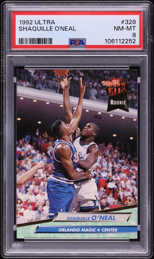 1992 Ultra Basketball Shaquille O'Neal ROOKIE #328 PSA 8 NM-MT