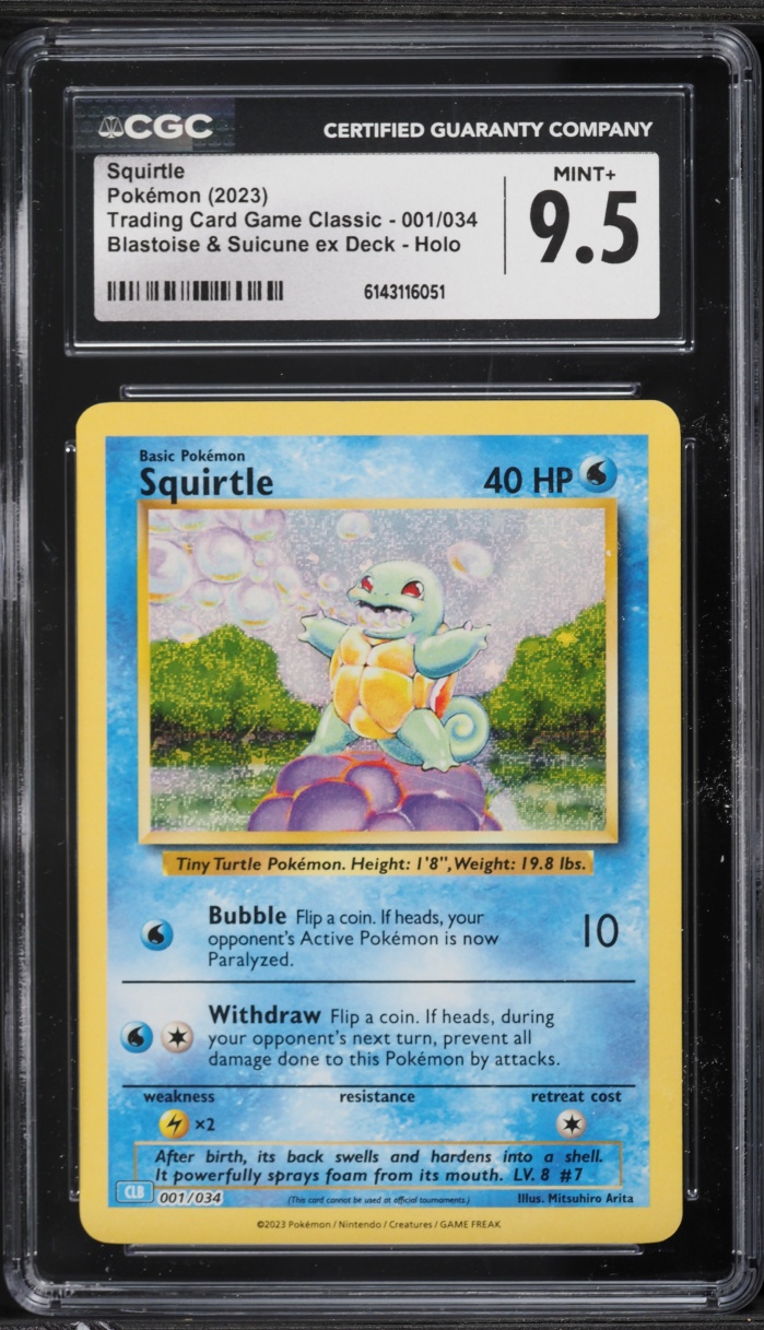 2023 Pokemon TCG Classic Collection Holo Squirtle #1 CGC 9.5 MINT+