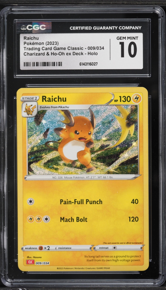 2023 Pokemon TCG Classic Collection Holo Raichu #9 CGC 10 GEM MINT