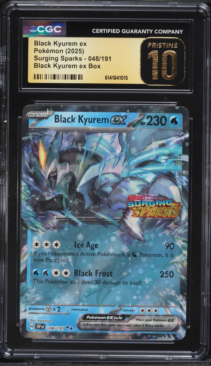 2025 Pokemon Scarlet & Violet Surging Sparks Ex Box Black Kyurem EX #048 CGC 10 PRISTINE