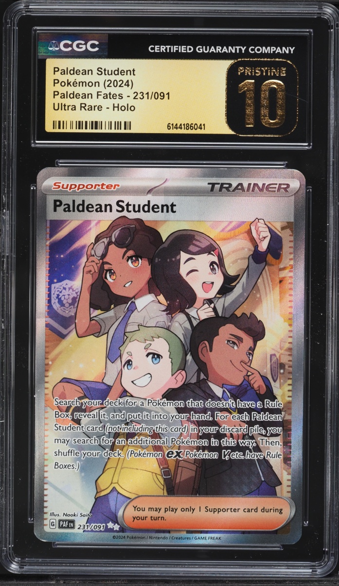 2024 Pokemon Scarlet & Violet Paldean Fates Full Art Paldean Student #231 CGC 10 PRISTINE