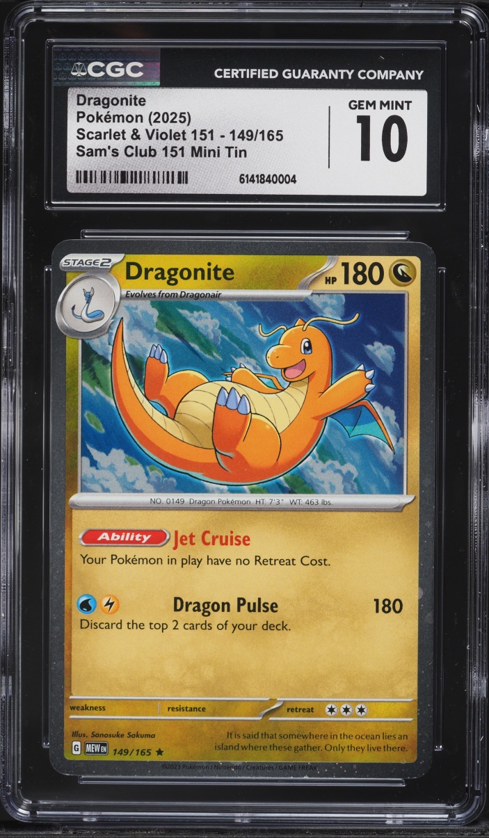 2025 Pokemon Scarlet & Violet 151 Sam's Club Mini Tin Dragonite #149 CGC 10 GEM MINT