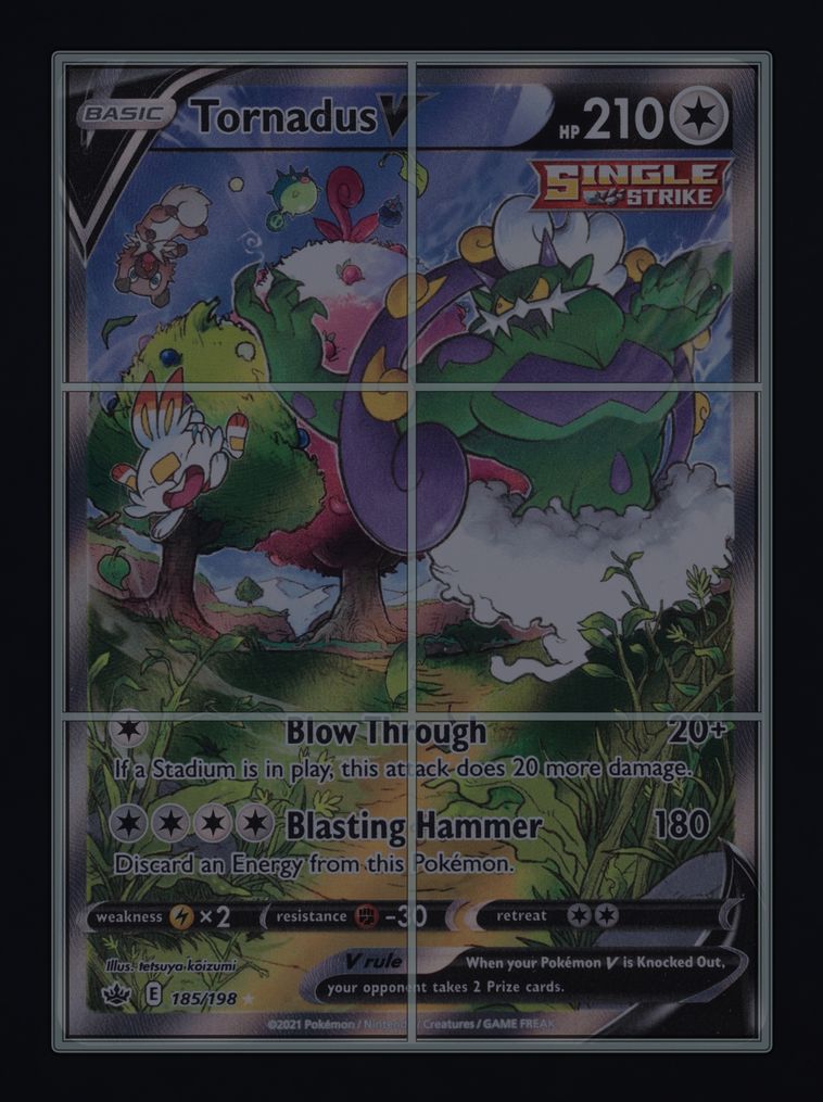 2021 Pokemon Sword & Shield Chilling Reign Full Art Tornadus V #185 MBA AUTH