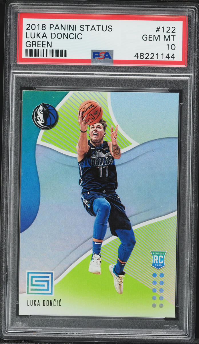 2018 Panini Status Green Luka Doncic ROOKIE #122 PSA 10 GEM MINT