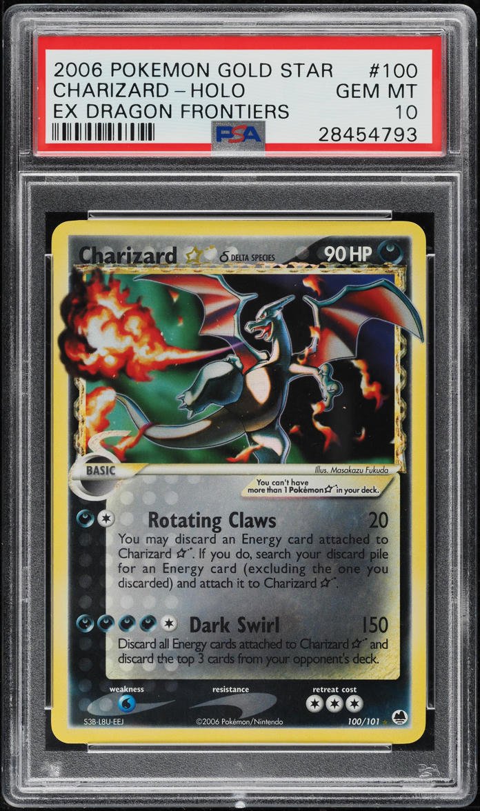2006 Pokemon EX Dragon Frontiers Holo Charizard Gold Star #100 PSA 10 GEM MINT