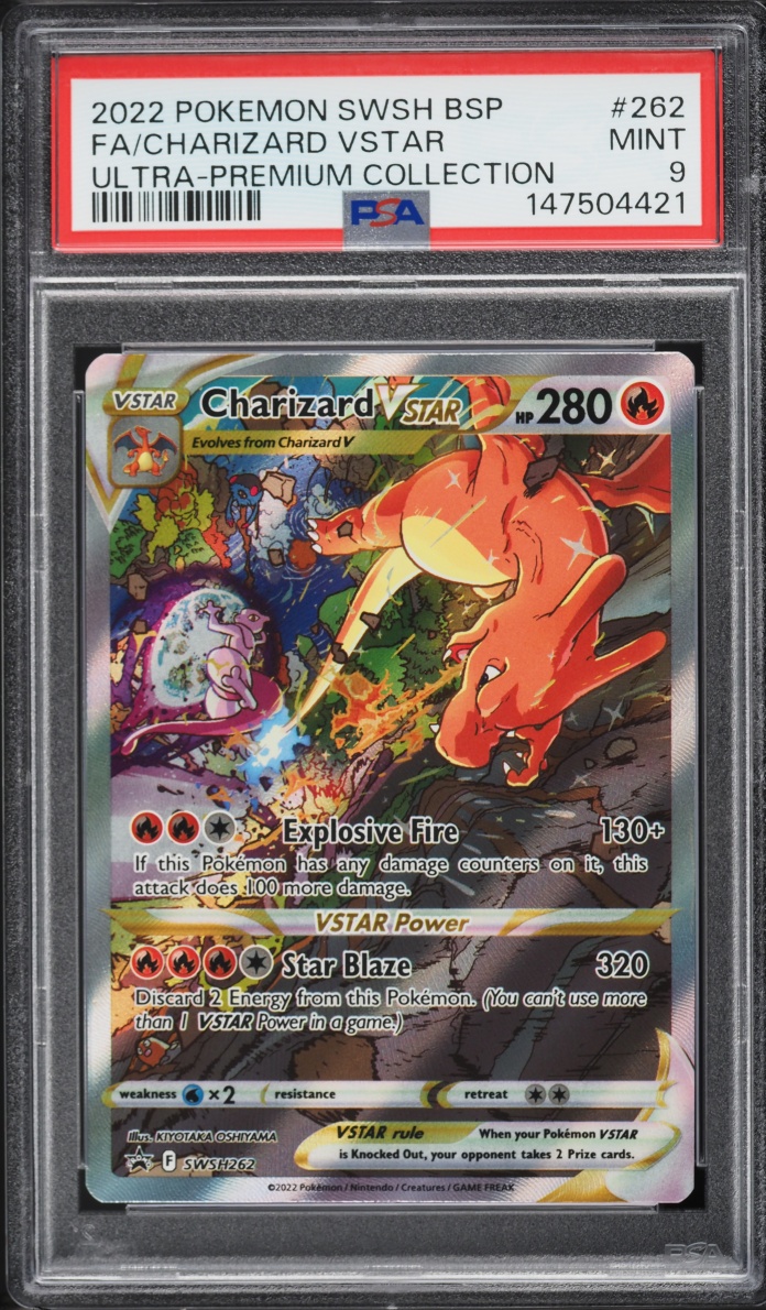 2022 Pokemon Sword & Shield Promo Ultra Premium Full Art Charizard VSTAR #SWSH262 PSA 9 MINT